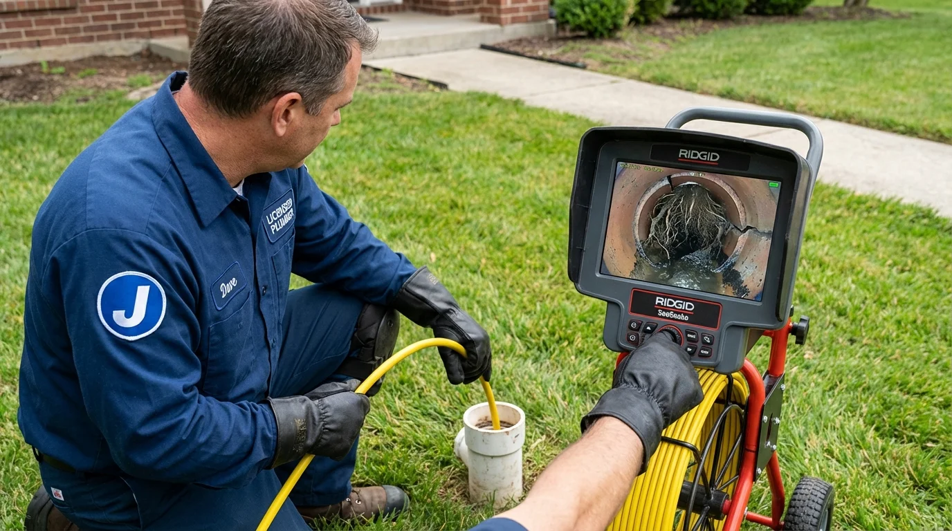Sewer camera inspection being performed by Johns Plumbing LLC in Hyrum